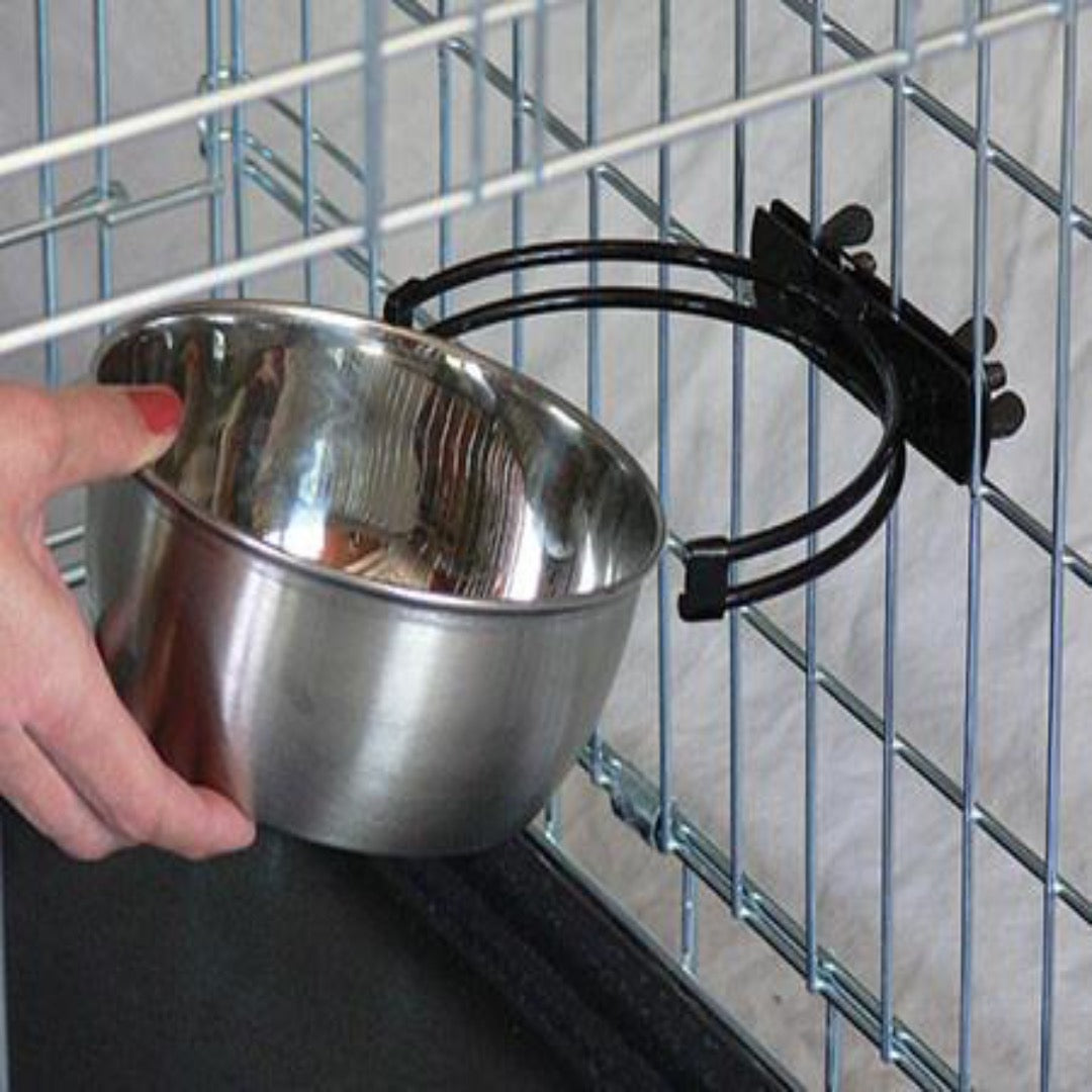 Ciotola Per Cani Midwest Snap'y Fit - Acciaio Inox Da 1,8 Litri, Si Fissa Alla Gabbia, Anti-rovescio - Foto 2